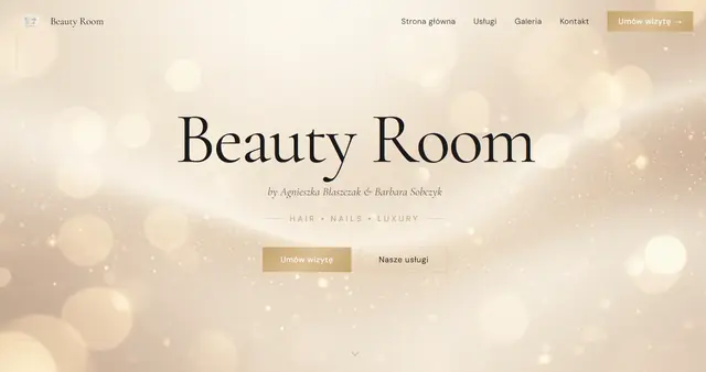 Strona internetowa salonu kosmetycznego Beauty Room w Częstochowie
